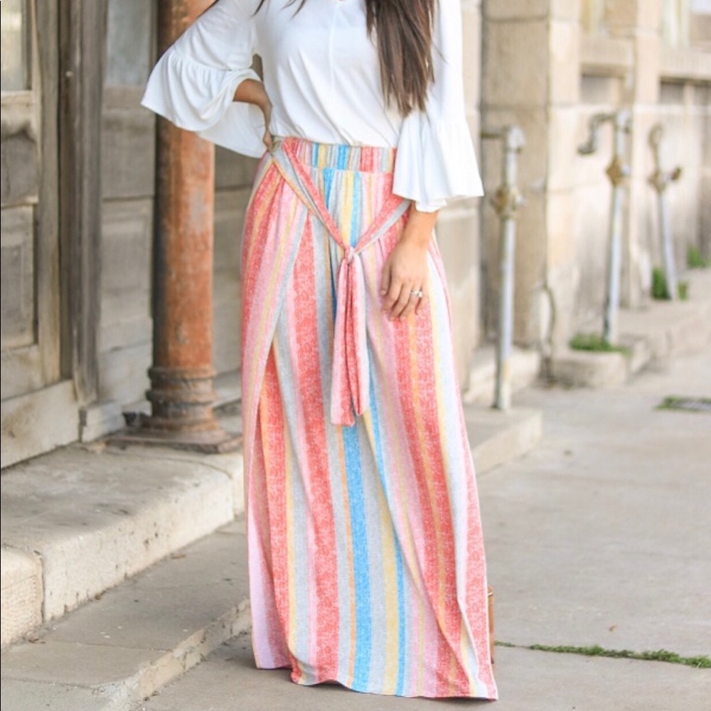 Striped maxi skirt